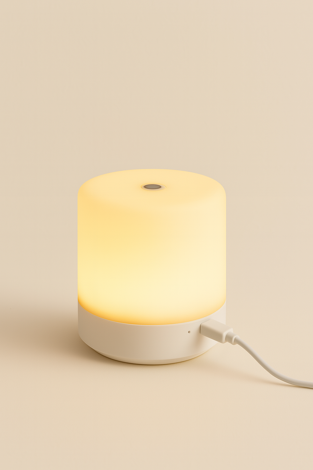 Creative Touch LED Bedside Lamp – USB Rechargeable, Dimmable, and Minimalist