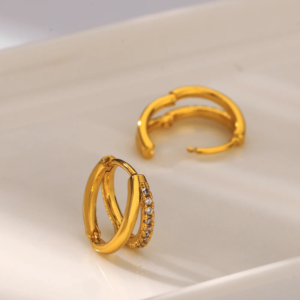 Luxe Twin Hoops Earrings