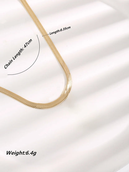 Snake Chain Gold Plated Stainless Steel Flat Necklace 3mm Fashion Choker Hip Hop Herringbone For Men Women Gift Jewelry